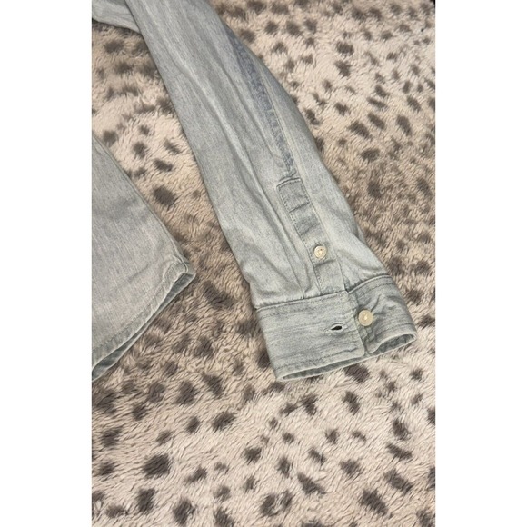 BP. Women's XX Small Denim Button Up Long Sleeve Shirt - Picture 3 of 5